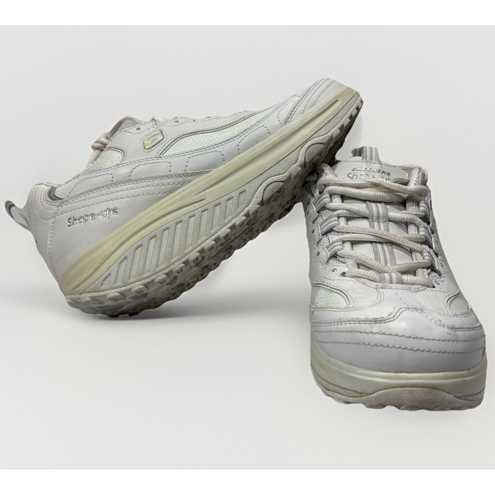 Skechers‎ Shape-Ups Metabolize Sz9 Leather Rocker Bottom Toning Sneakers 11800